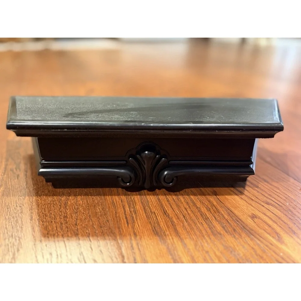 Vtg Home Interior Syroco Ornate Black Plastic Wall Shelf 16